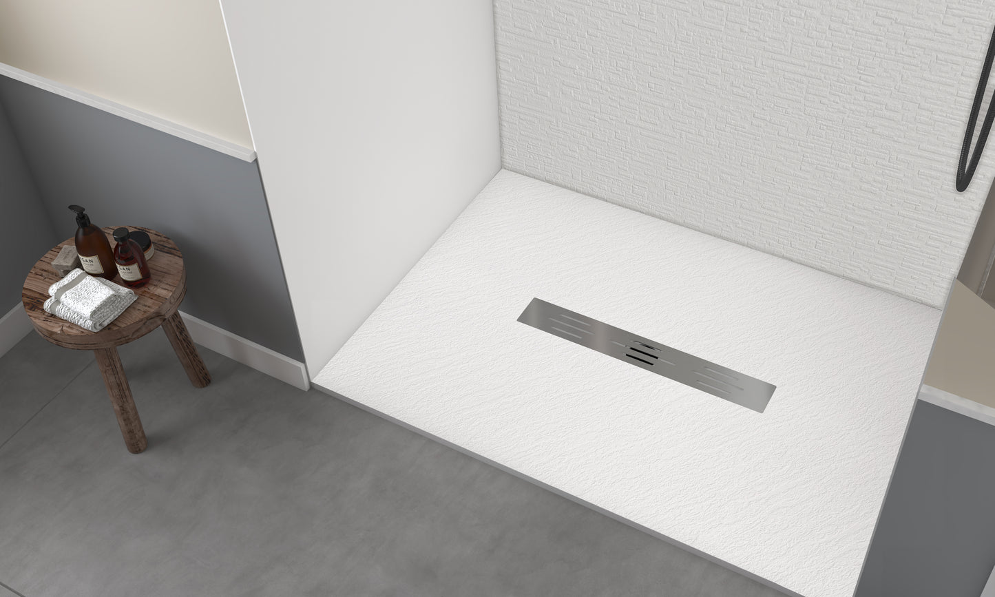 Shower Base with Center Drain (No Flange)