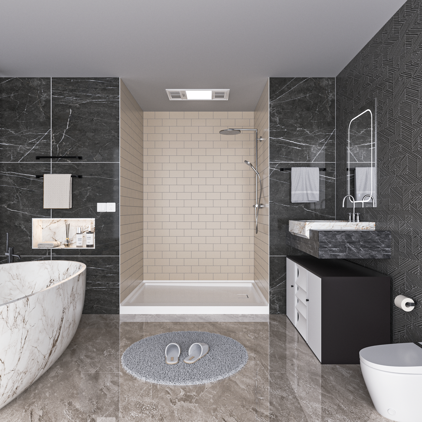 Small Subway Tile Wall Panels - Matt/Glossy Finish