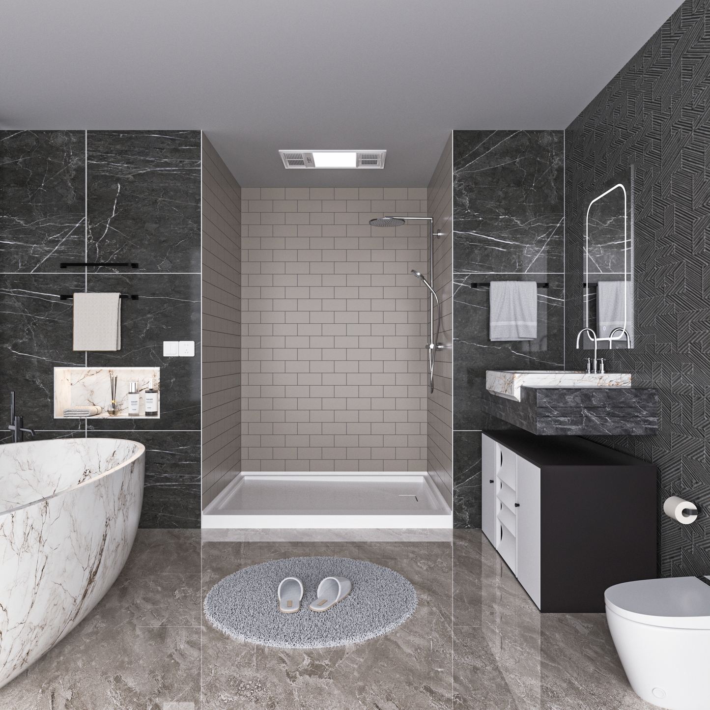 Small Subway Tile Wall Panels - Matt/Glossy Finish