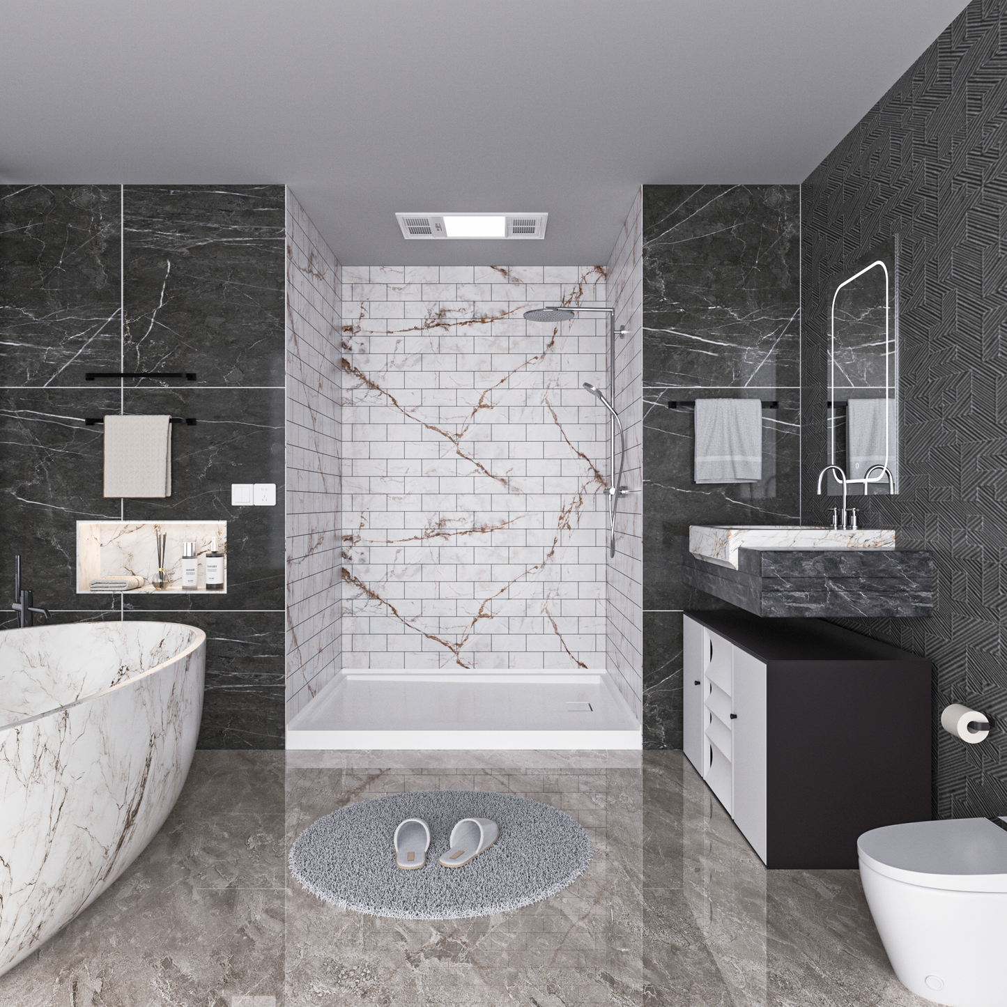 Small Subway Tile Wall Panels - Matt/Glossy Finish