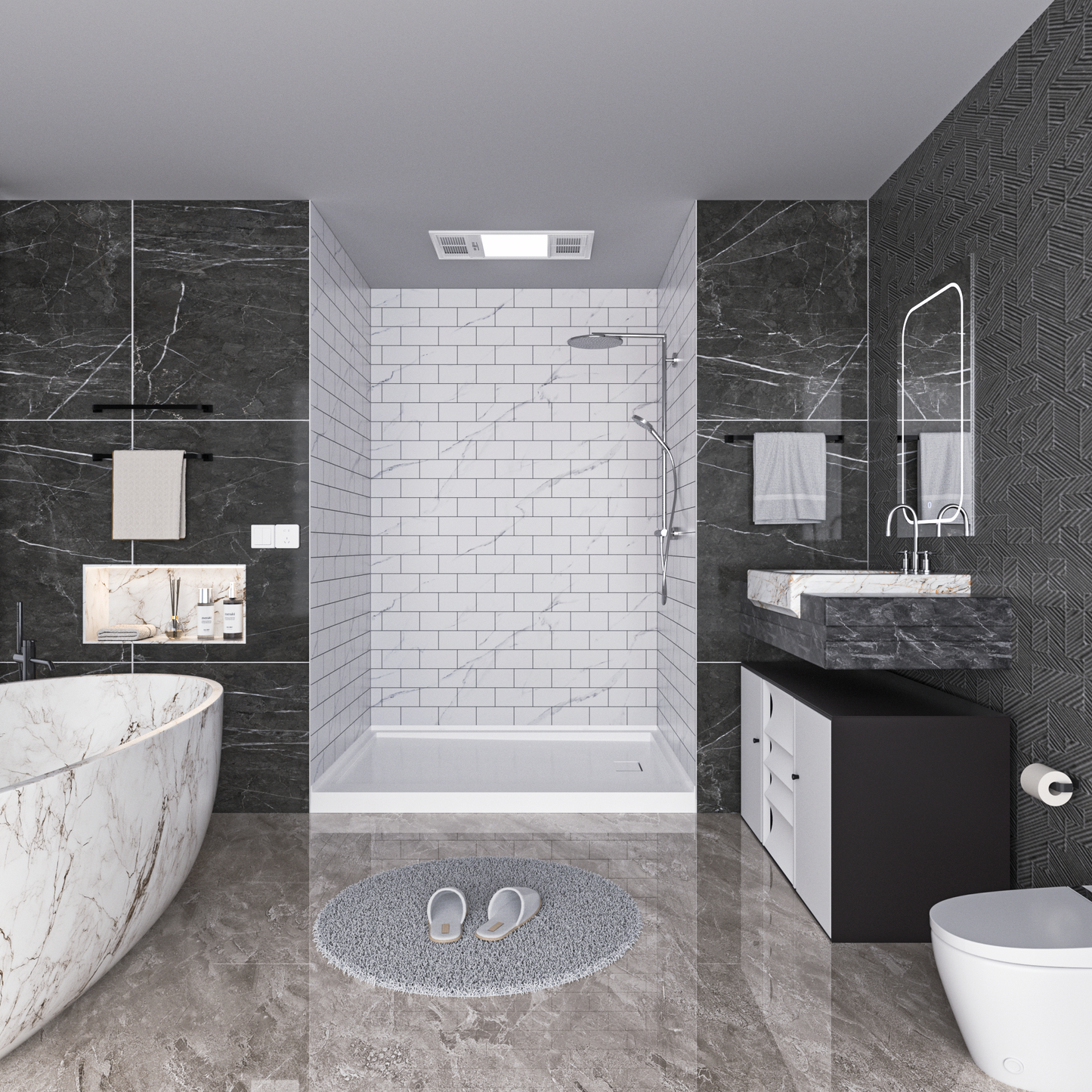 Small Subway Tile Wall Panels - Matt/Glossy Finish