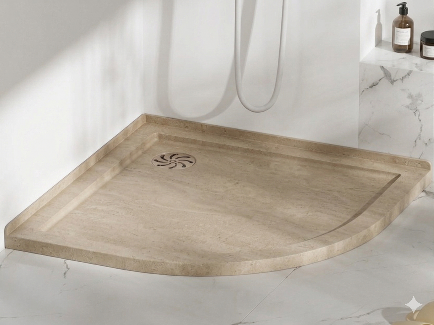 Pure color Fan-shaped Base (With Corner Drain)