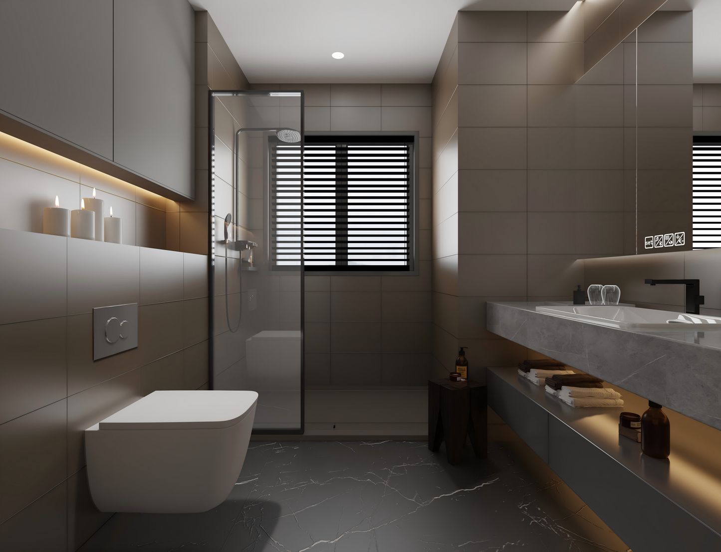 Horizontal Large Subway Tile Bathroom Wall Panels