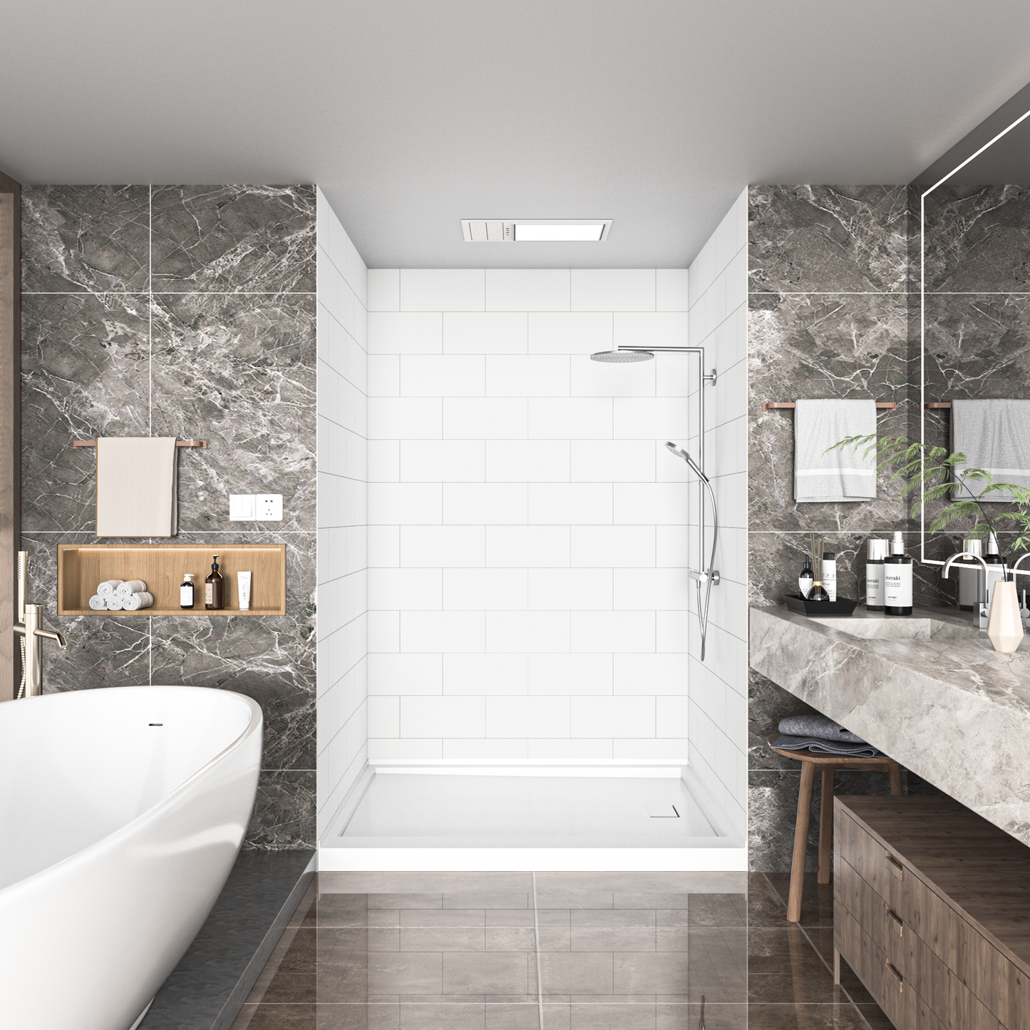 Medium Subway Tile Wall Panels - Matte Finish