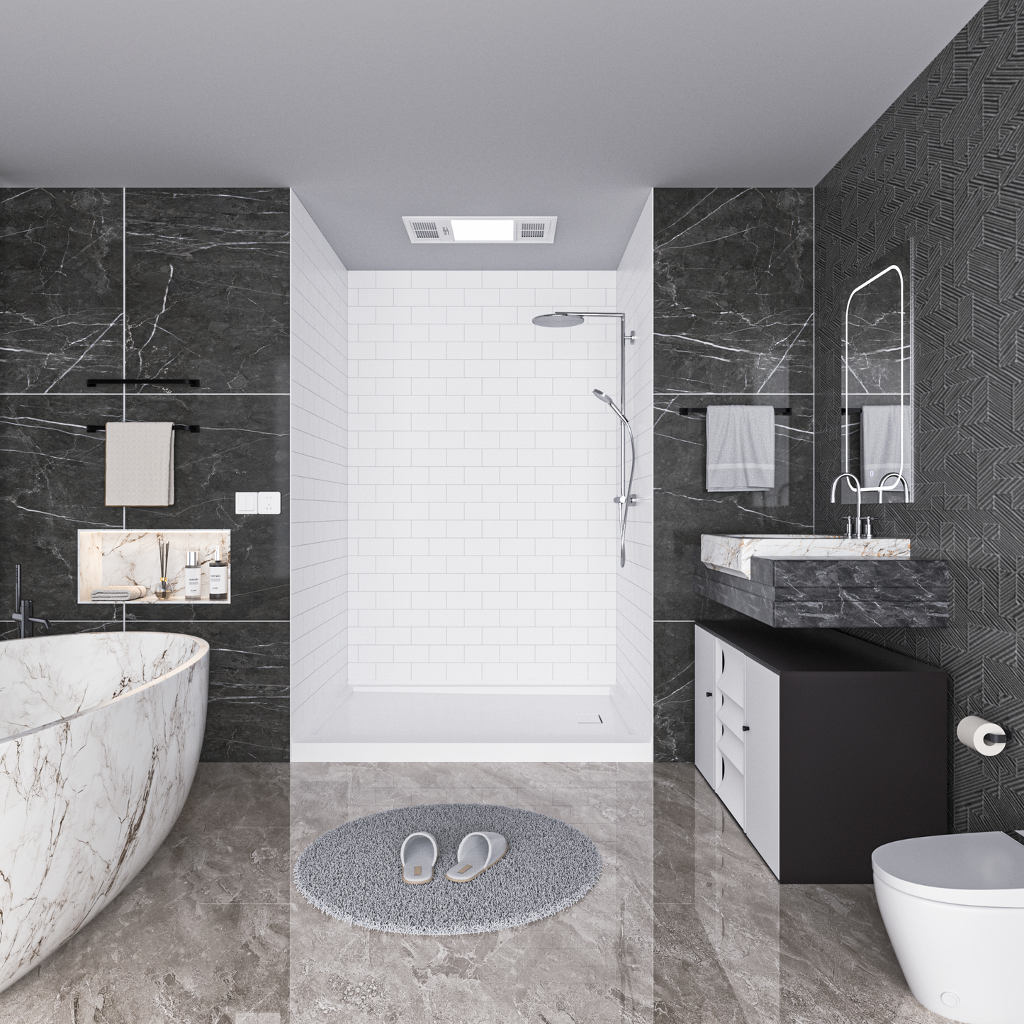 Small Subway Tile Wall Panels - Matt/Glossy Finish