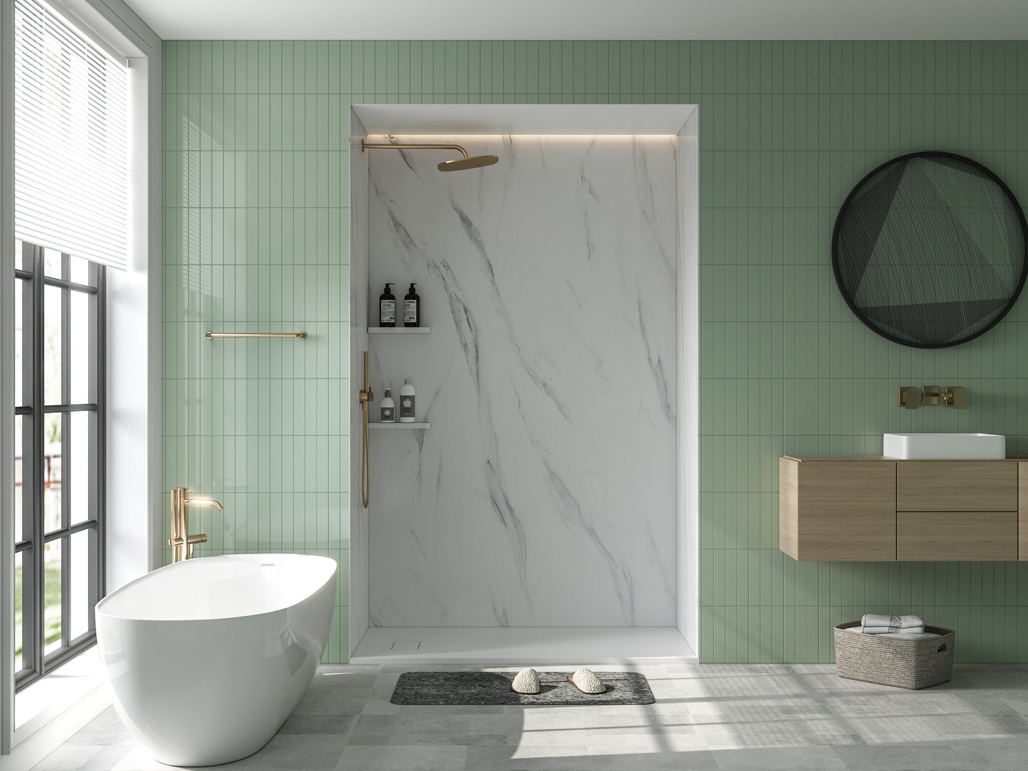 Vertical Lines Bathroom Wall Panels